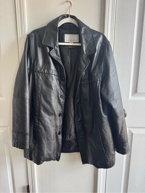 Wilsons Leather M. Julian Black Genuine Leather Jacket Small Removable Liner 010